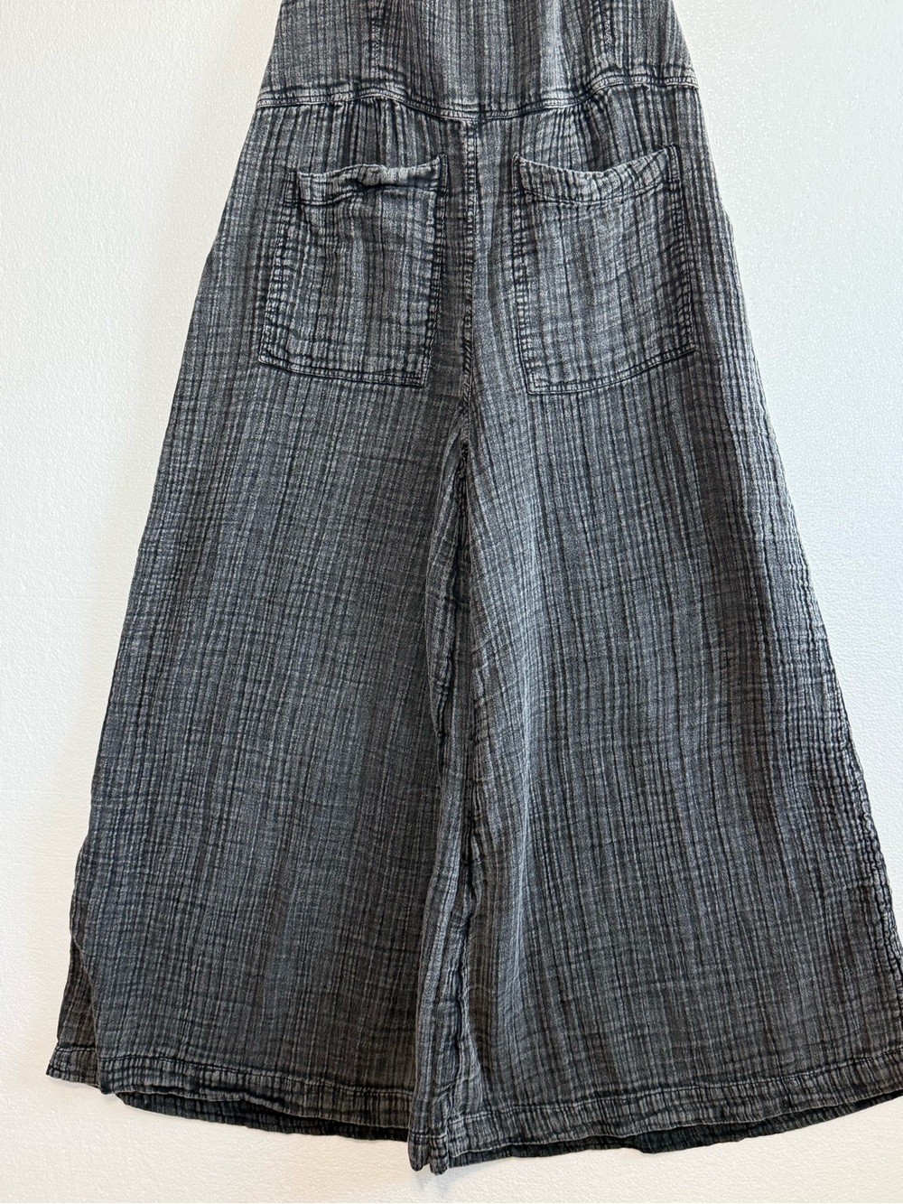 Natural Life Dakota Tie Cotton Gauze Wide Leg Boho Overall washed Black Size L - Picture 6 of 14